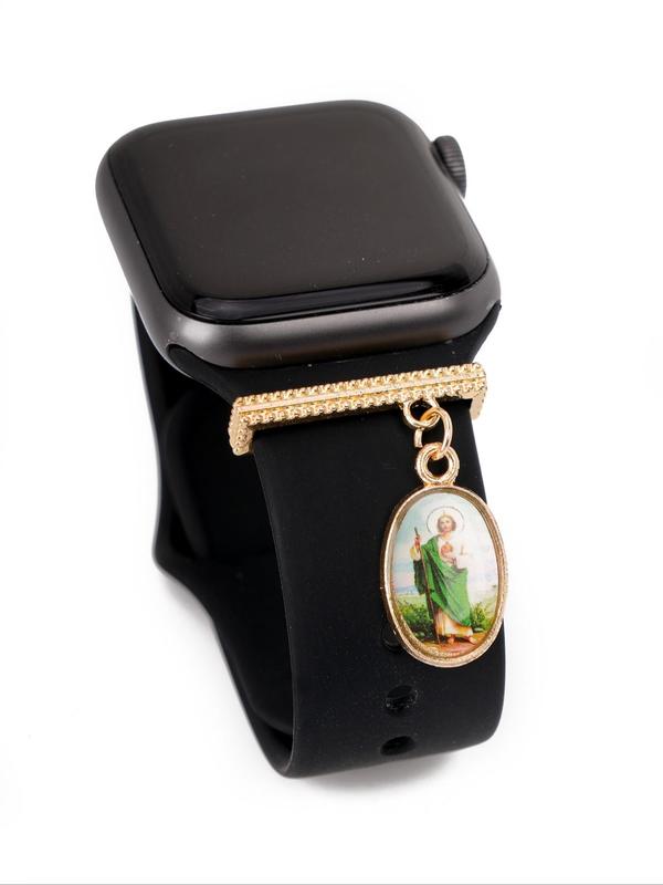 Green Jesus Charm Watch Strap Decoration, for Apple Watch Band, Trendy All-match & Exquisite Jewelry for Birthday Gift