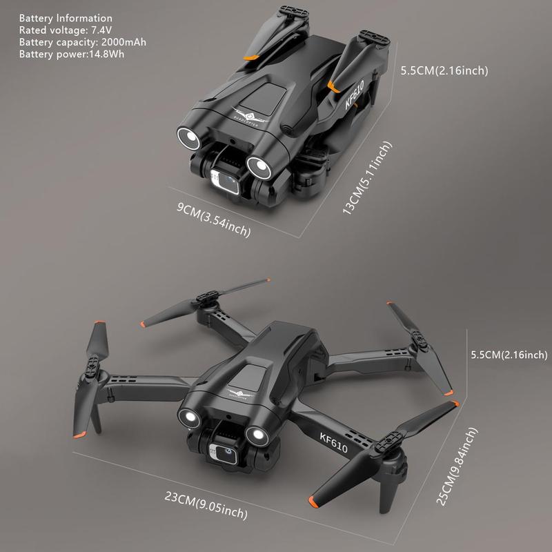 Remote Control Drone Toy, 1 Set HD Dual Camera Helicopter with Obstacle Avoidance, Foldable RC Helicopter Toys for Birthday Gifts