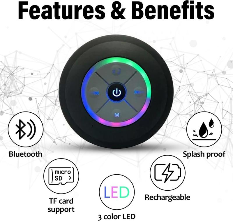 Bathroom wireless speaker, audio, music player, bathroom drain suction cup, USB charging, wireless Bluetooth player Smartphone  christmas gifts  christmas gift ideas  christmas 2024 ornament  boys christmas gifts boys christmas gifts boys christmas gifts