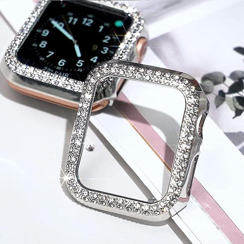 Rhinestone Decor Smart Watch Protective Case, 1 Count Anti-scratch Smart Watch Cover, Watch Accessory Compatible With iWatch 40mm to 45mm, Smartwatch Accessories