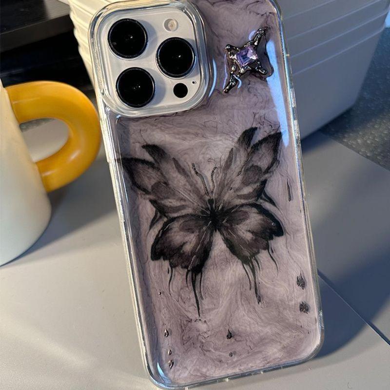 Butterfly Pattern Phone Case, 1 Count Decorative Phone Protective Cover, Phone Cases Compatible with iPhone 11 12 13 14 15 Plus iPhone 16 Pro Max Case