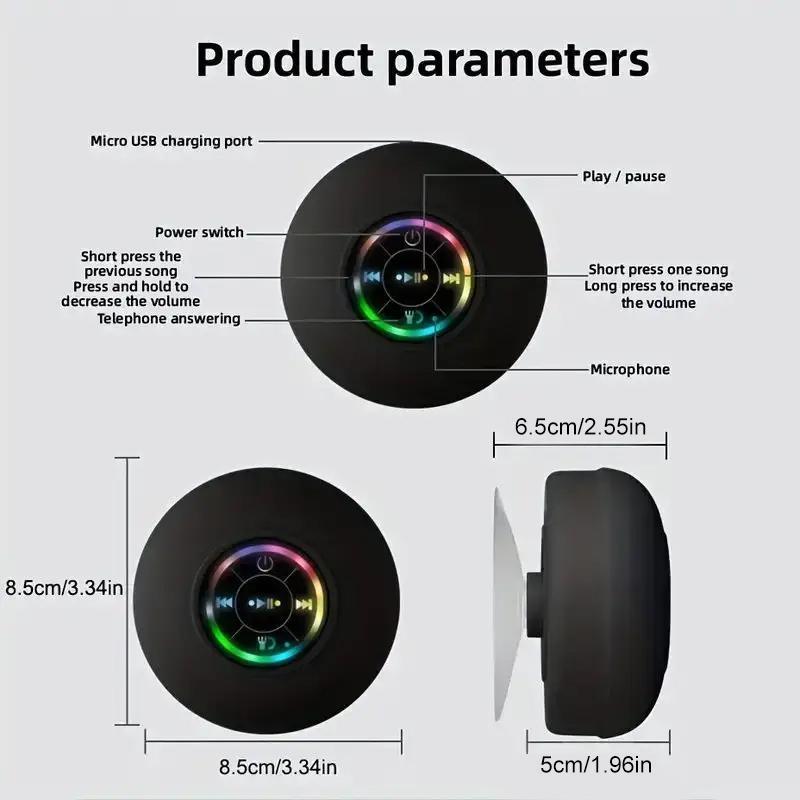 Bathroom wireless speaker, audio, music player, bathroom drain suction cup, USB charging, wireless Bluetooth player Smartphone  christmas gifts  christmas gift ideas  christmas 2024 ornament  boys christmas gifts boys christmas gifts boys christmas gifts