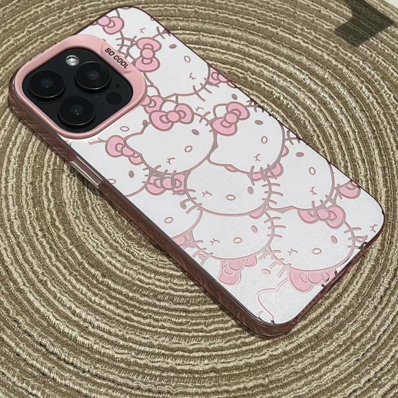 pink KT Phone Case For iPhone 16 15 14 12 13 11 Pro Max XR XS MAX 7 8 PLUS MINI Y2K Cute Cover