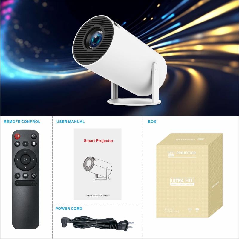 ENUOSUMA 4K Projector Wifi Same Screen HY300 US Plug Hi-chip 200ANSI 1280*720P Dual Wifi Home Theater Portable