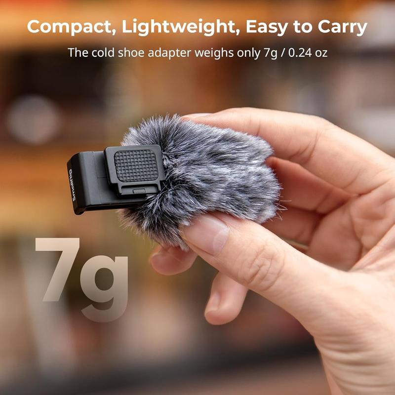 Cold Shoe Adapter with Wind Muff Windshield for  ZV-1F   ZV-E10   ZV-1   ZV-E1   ZV-1 II, Wind Furry for Light Microphone Attachment - 3526