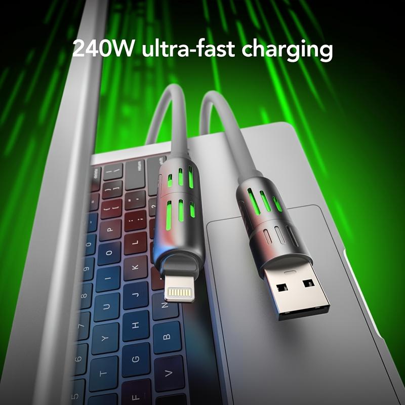 4-in-1 USB C Cable, Max 240W Multi-USB C Charger Combination for Fast Charging and Data Transfer, PD Fast Charging Silicone Data Transfer Cable