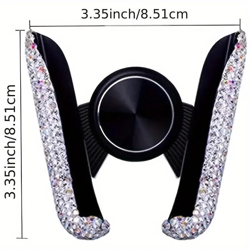 Rhinestone Decor Car Air Outlet Phone Holder, Mini Portable Car Air Vent Phone Navigation Holder, Fashion Car Interior Phone Holder