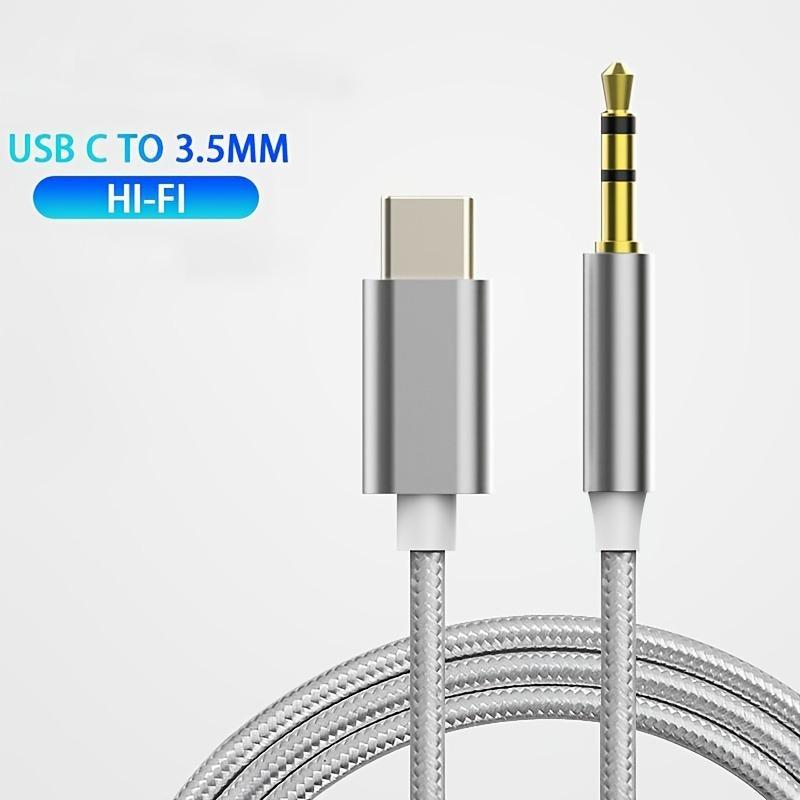 1m USB Type C to 3.5mm Female Headphone Jack Adapter, Portable USB-C To 3.55mm AUX Audio Cable, Phone Accessories for Home Car