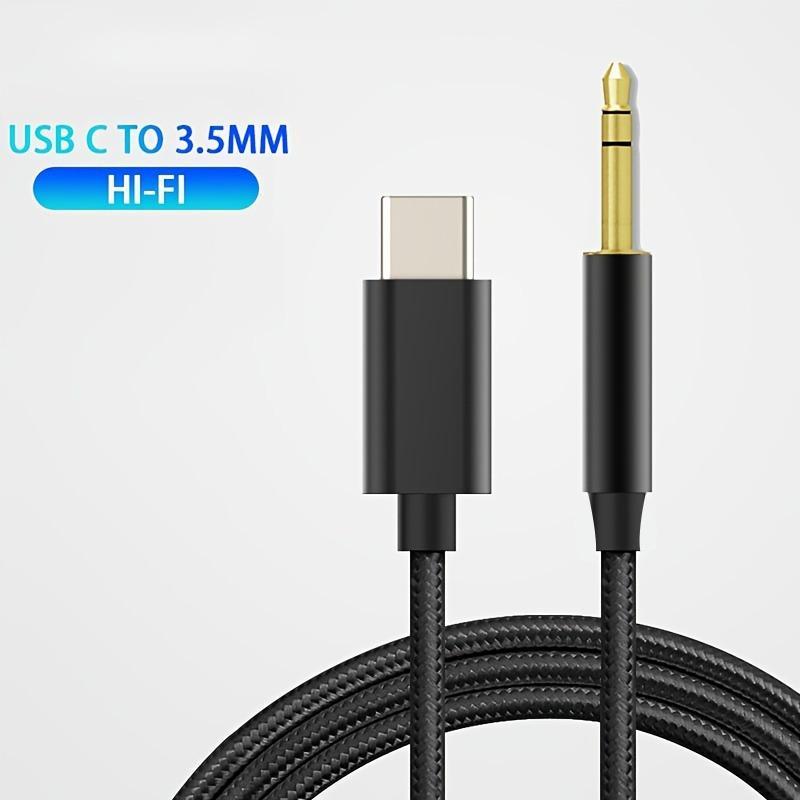 1m USB Type C to 3.5mm Female Headphone Jack Adapter, Portable USB-C To 3.55mm AUX Audio Cable, Phone Accessories for Home Car