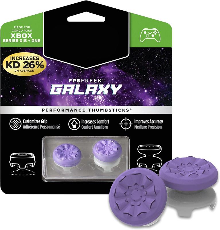 FPS Freek Galaxy Purple for PlayStation 4 5 (PS5 4) | ps5 console accessories | 1 High-Rise, 1 Mid-Rise | ps5 controller freak grips | Purple