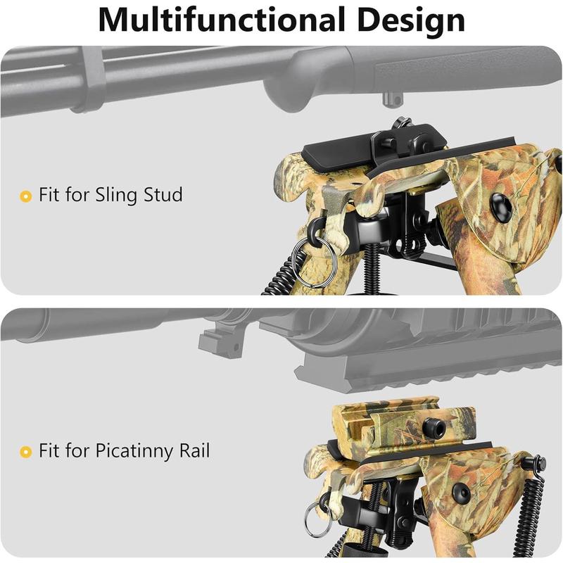 6-9 Inches Picatinny Bipod Adjustable Spring Return with Picatinny Adapter