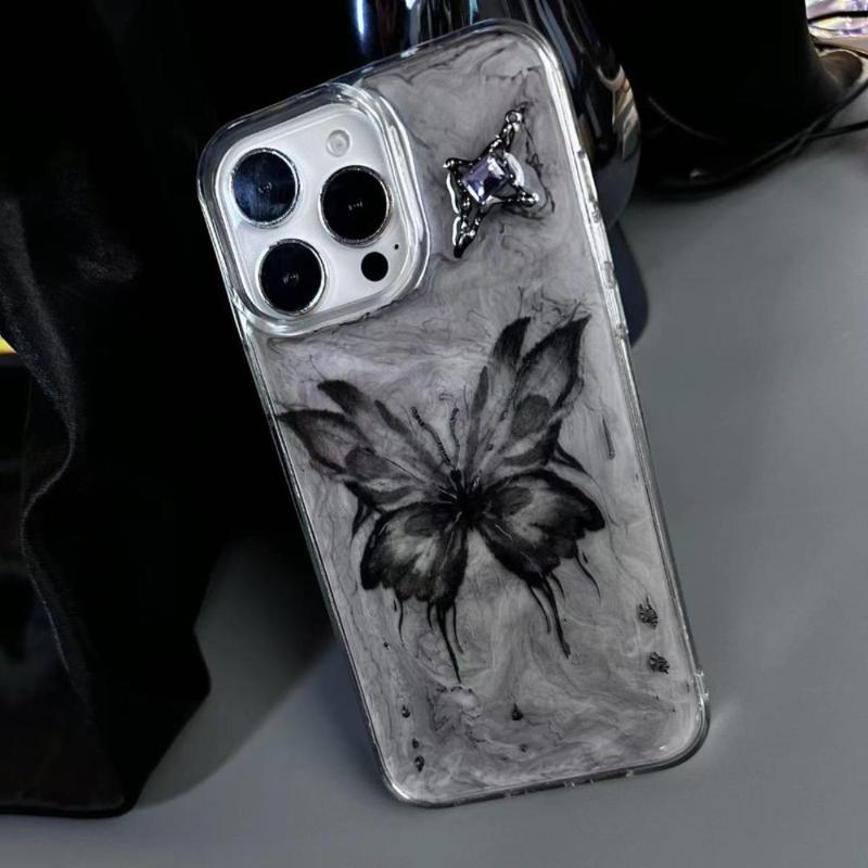 Butterfly Pattern Phone Case, 1 Count Decorative Phone Protective Cover, Phone Cases Compatible with iPhone 11 12 13 14 15 Plus iPhone 16 Pro Max Case