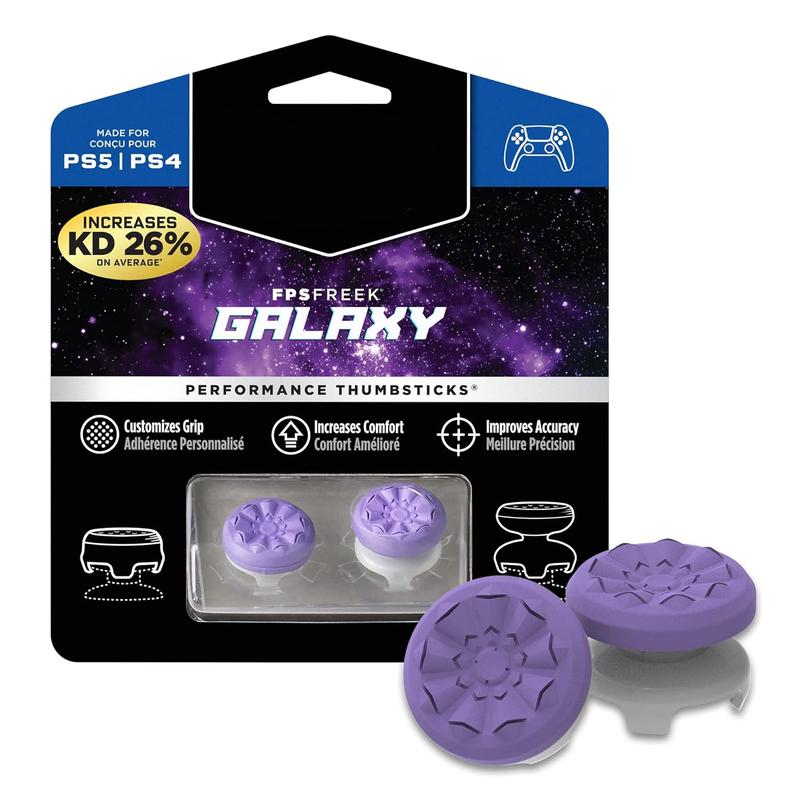 FPS Freek Galaxy Purple for PlayStation 4 5 (PS5 4) | ps5 console accessories | 1 High-Rise, 1 Mid-Rise | ps5 controller freak grips | Purple