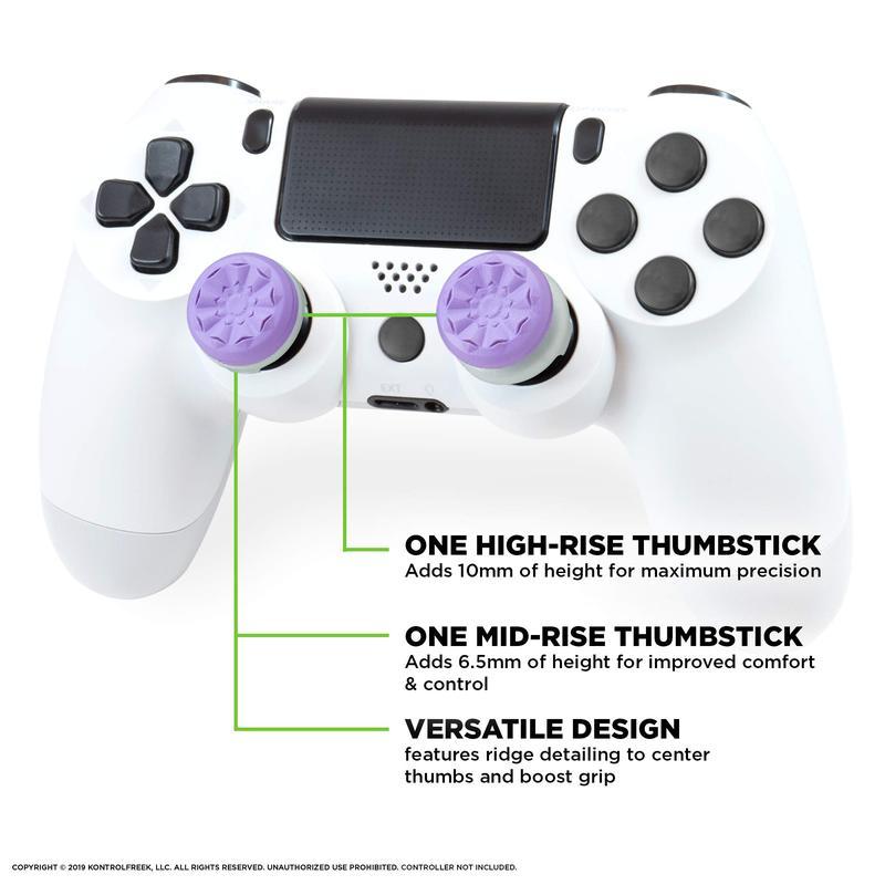 FPS Freek Galaxy Purple for PlayStation 4 5 (PS5 4) | ps5 console accessories | 1 High-Rise, 1 Mid-Rise | ps5 controller freak grips | Purple