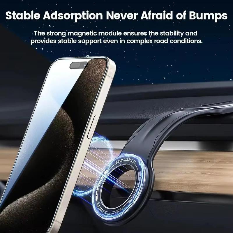 Car Magnetic Phone Holder, 1 Count Flexible Bendable Aluminum Arm Magnetic Cellphone Holder Stand, Car Dashboard Cell Phone Mount, Smartphone Accessories Compatible with iPhone 15 14 13 Pro Max Mini