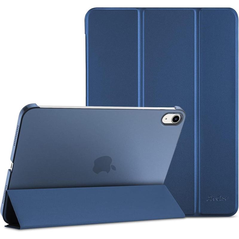 For IPad 10th Generation Case 10.9 Inch 2022, Slim Stand Protective 10th Gen IPad Case with Translucent Hard Back, Cover IPad 10 Case, Support Touch ID, Auto Wake Sleep -Navy Computer Tablet