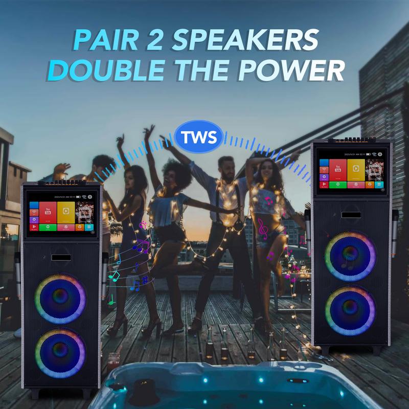 Professional Wirless Karaoke Machine 4000W Portable Speaker System 14.1