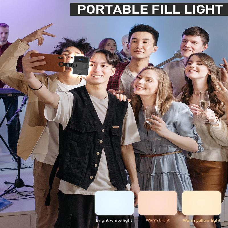 LED High Power Rechargeable Clip Fill Video Conference Light with Front&Back Clip, Adjusted 3 Light Modes for Phone, Laptop, for Makeup,  Selfie, Vlog tik tok