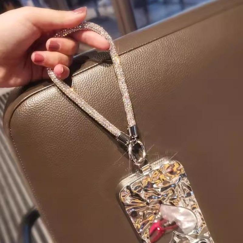 Artificial Crystal Phone Chain, Fashionable Phone Lanyard, Phone Strap for Women & Girls, Mobile Phone Decoration Accessories