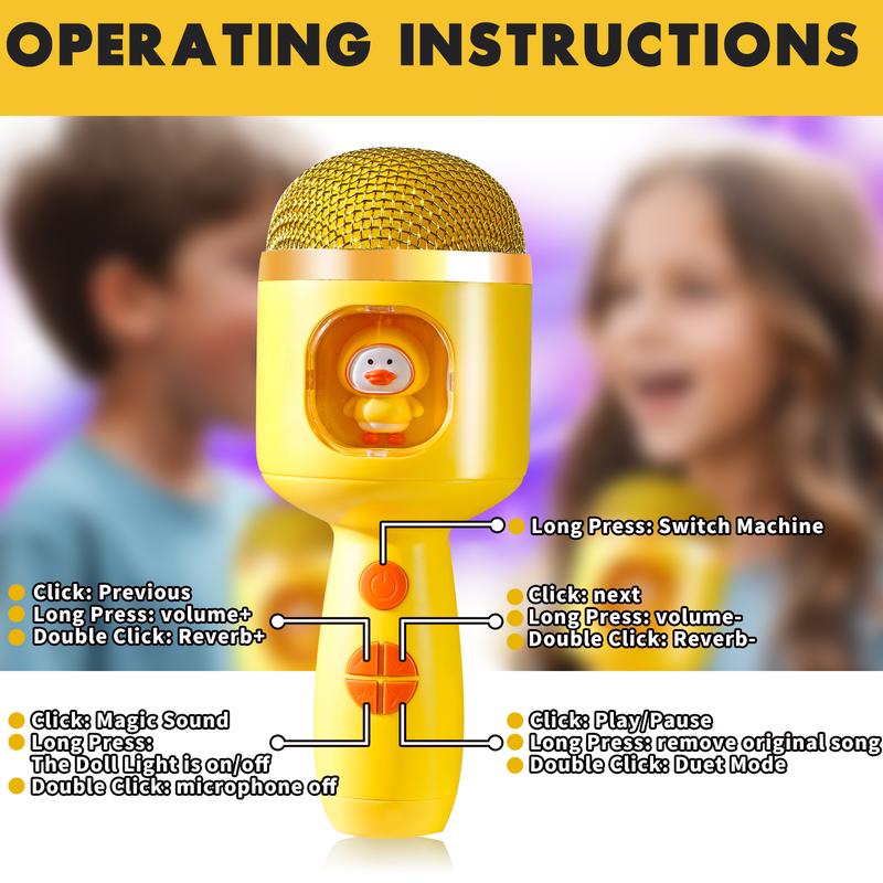 Bluetooth Karaoke Microphone Toy for Kids - Perfect Singing Microphone Toy for Children