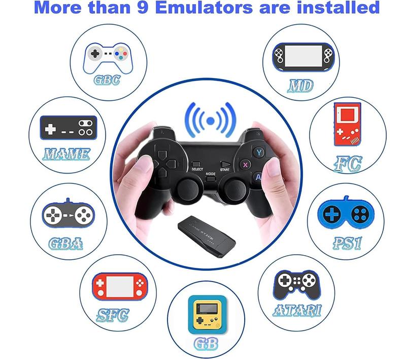 90'S Retro Game,Retro VideoGame Console - Plug and Play Video Games, Retro Game Stick 4K Game Stick,Plug and Play Video Game Stick Built in 20000+ Games,9 Classic Emulators retro games