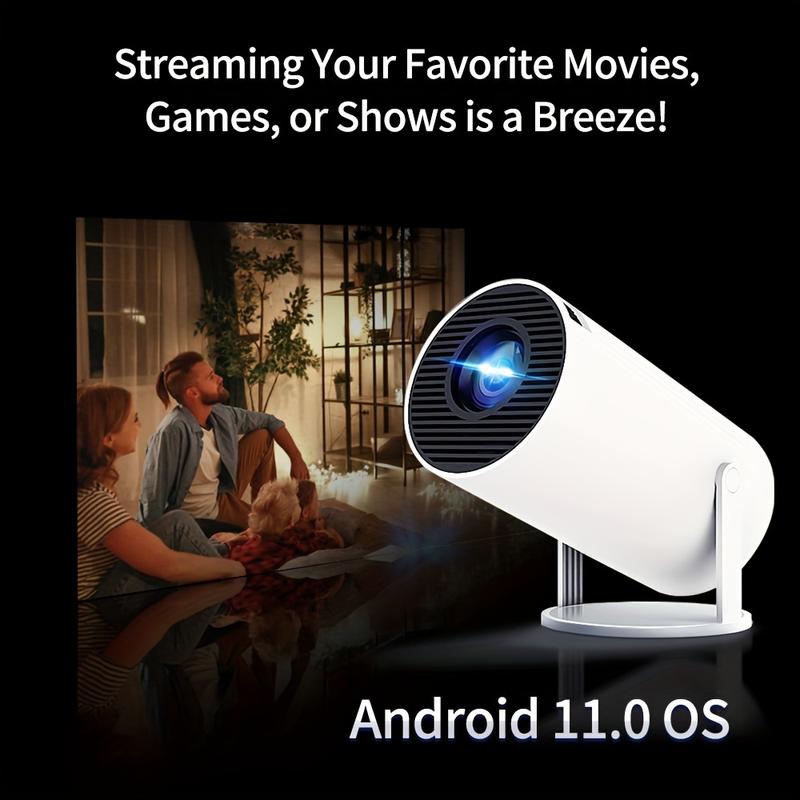 HY300 Mini Projector 4K Android 11.0 1080P 720 P 200ANSI Portable Wireless Home Outdoor Theater 180° Projection Angle Adjustable