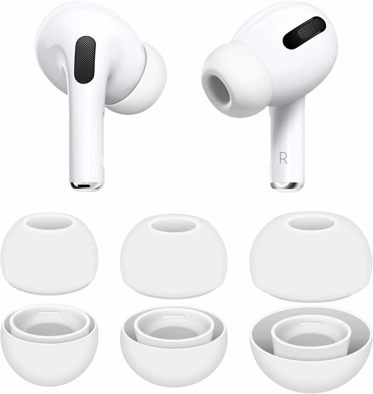 3 Pairs Compatible with AirPods Pro 1st 2nd Ear Tips Buds, Small Medium Large 3 Size Replacement  Rubber Eartips Earbuds Gel Accessories Compatible with AirPods Pro 2 and 1st - S M L White