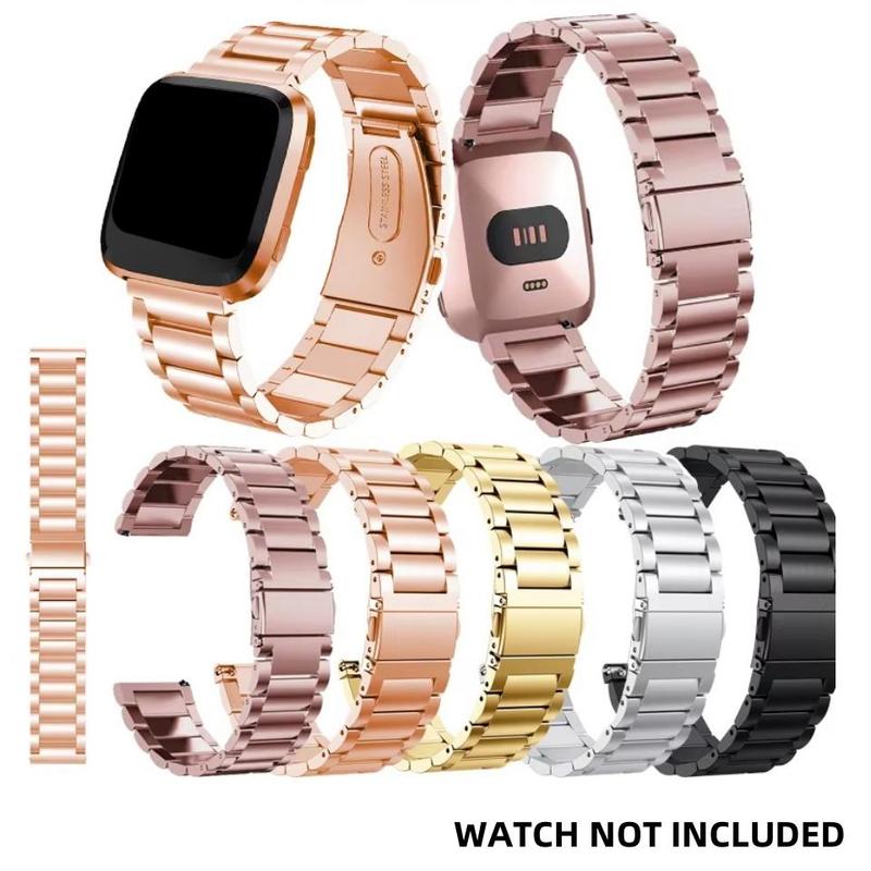 Stainless Steel Watch Band (Band Only), 1 Count Replacement Watch Band for Fitbit Versa  Versa2 Versa Lite, Smart Watch Accessories