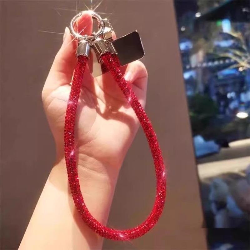 Artificial Crystal Phone Chain, Fashionable Phone Lanyard, Phone Strap for Women & Girls, Mobile Phone Decoration Accessories