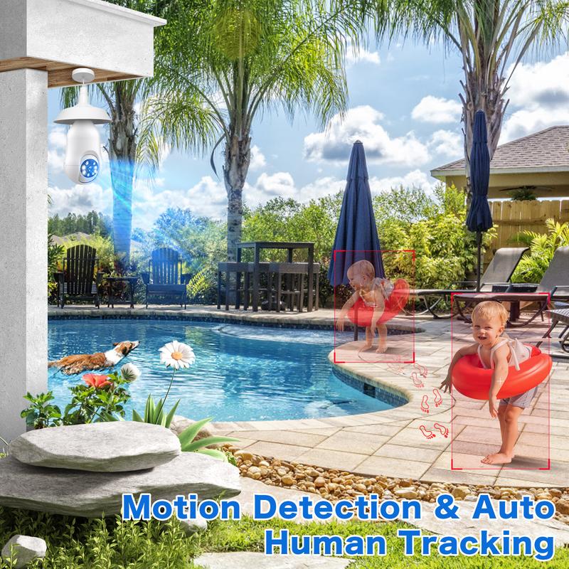 WiFi Home Security Camera with Night Vision and Voice Calls - 2K HD, 4 Flood Lights, 4 Infrared Lights, 5G 2.4GHz Dual Frequency WiFi Home