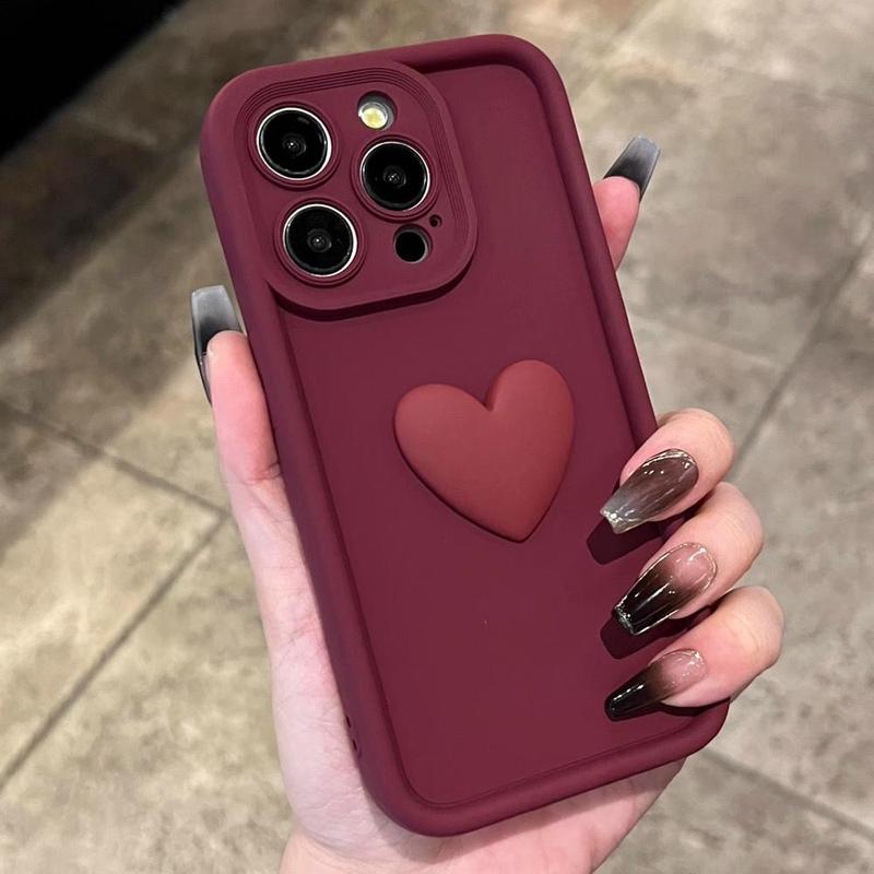 Fall Heart Design Phone Case, Shockproof Decorative Phone Protector Cover, Phone Accessories Compatible with iPhone X 11 12 13 14 15 Plus Pro Max