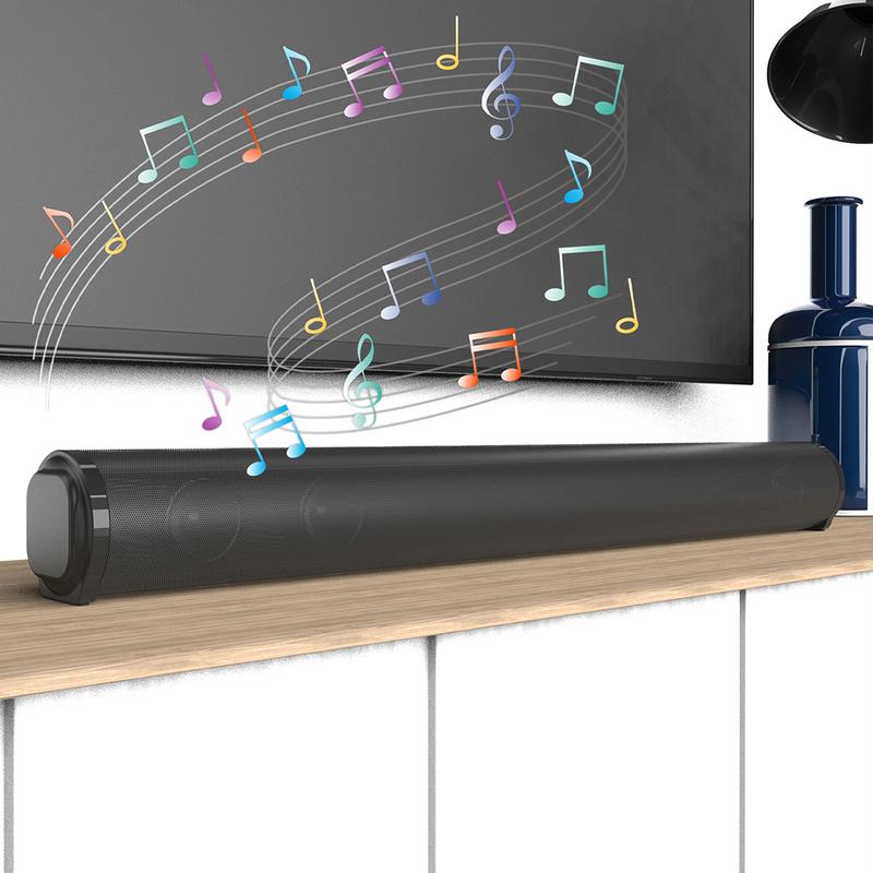 Powerful Wireless Surround Sound Bar System Bluetooth Subwoofer 4 Speaker TV Home Theater Remote Control Audio Button Cable Card