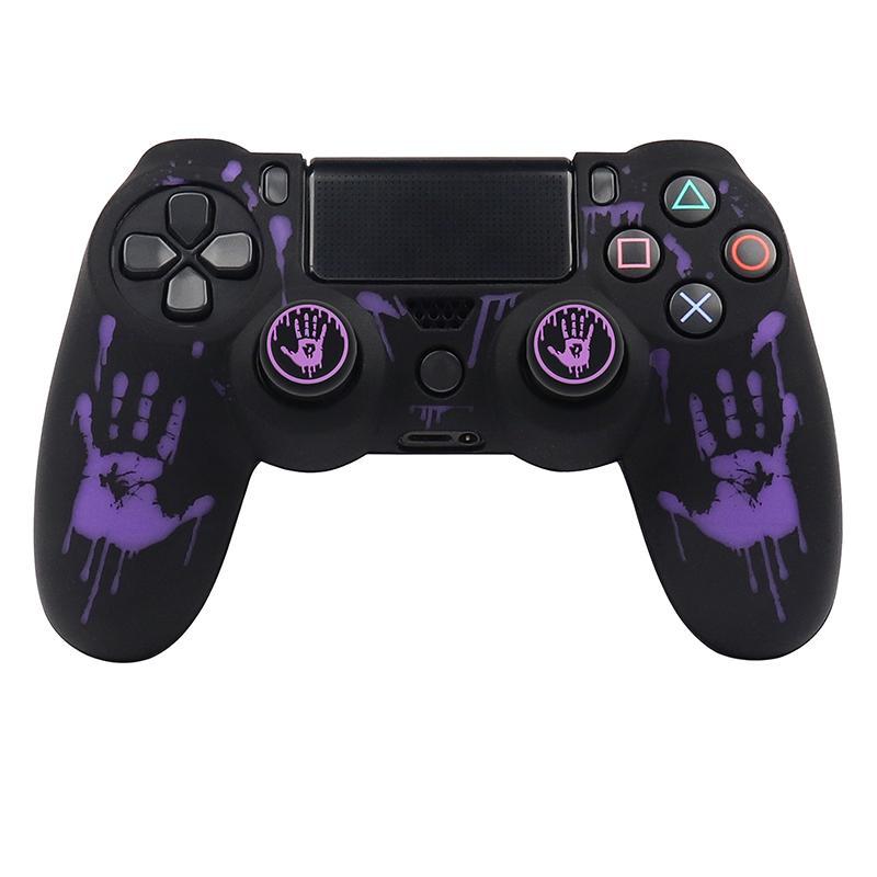 Blood Hand Print Game Controller Protector Set, 1 Set Silicone Handheld Game Controller Protector, Game Controller Protective Cover for PS4, Controller Accessories, Game Console  Accessories