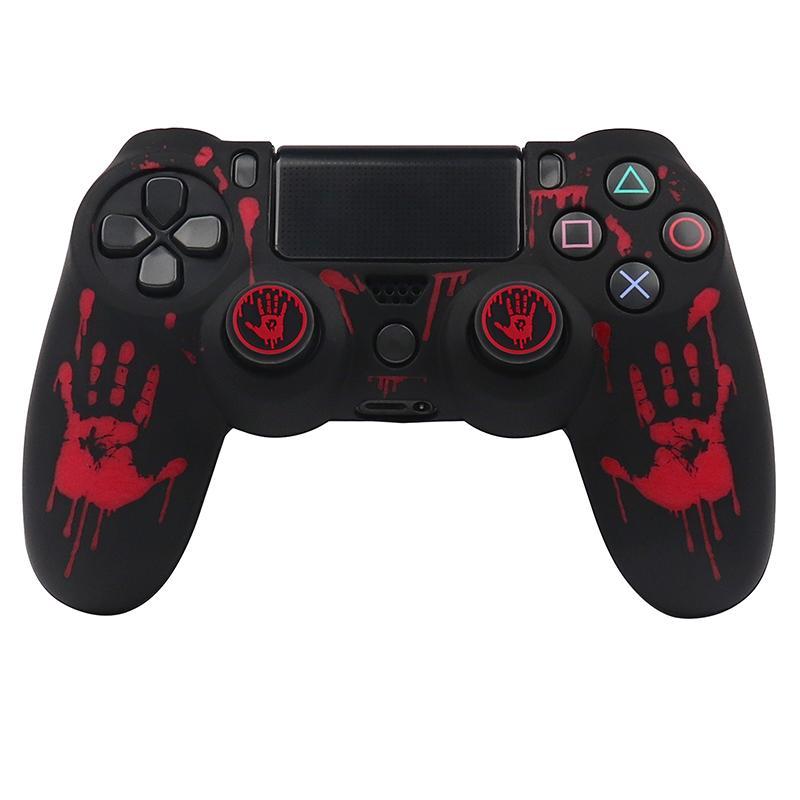 Blood Hand Print Game Controller Protector Set, 1 Set Silicone Handheld Game Controller Protector, Game Controller Protective Cover for PS4, Controller Accessories, Game Console  Accessories