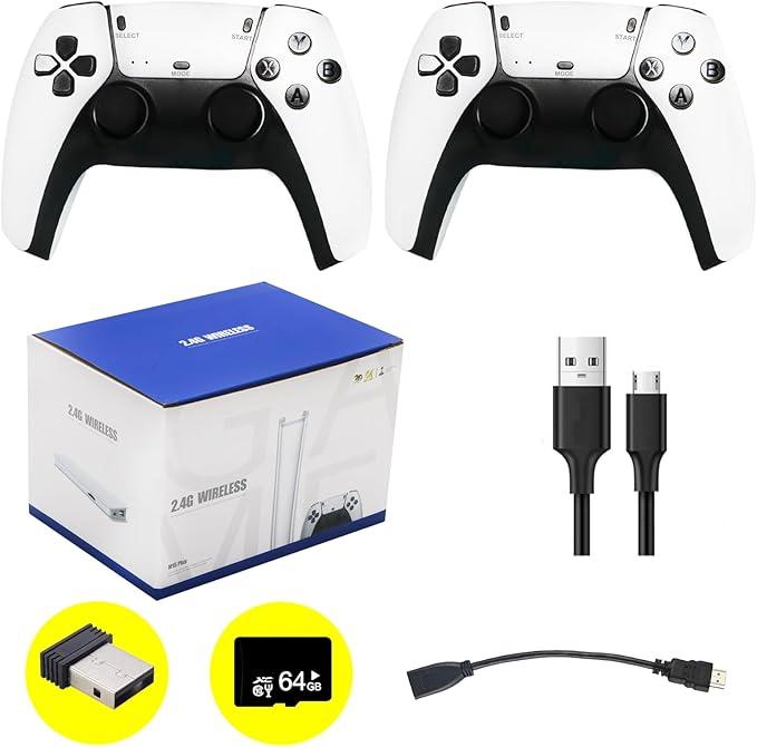 Retro game console, plug and play video game console, famous games from numerous gaming companies, 23 classic emulators, TV with dual controllers 4K HD HDMI output game stick. Retro Game Console with Dual Controller