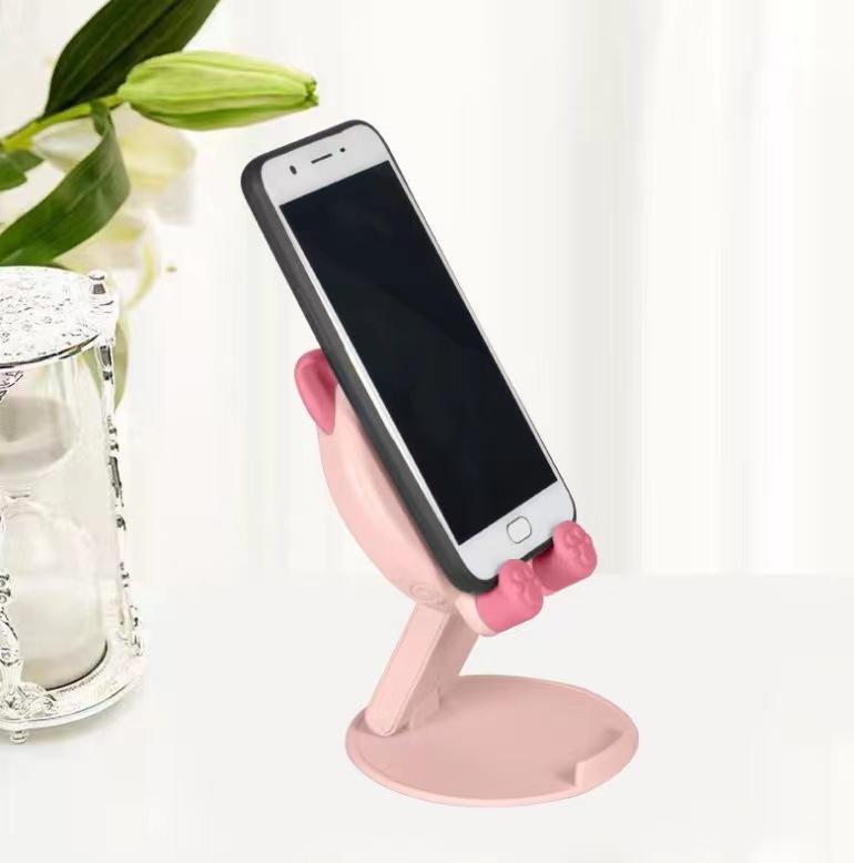 Cute Foldable Phone Stand Pink Phone Holder Adjustable Pig Cell Phone Stand Desk Portable Accessories for All Phones