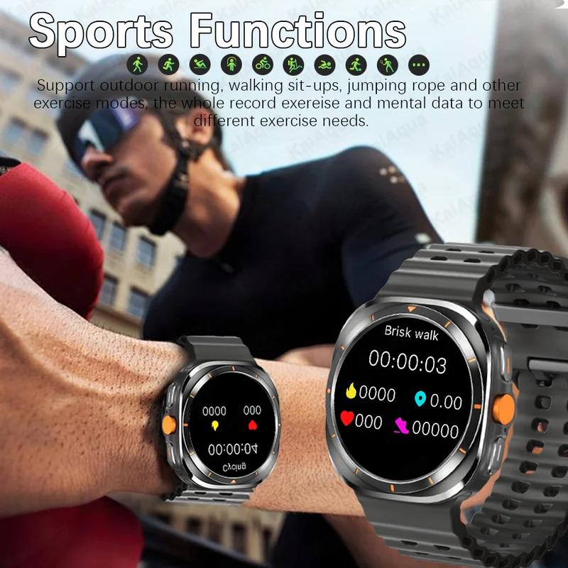 2024New Galaxy7 Ultra GPS Track Smart Watch Men AMOLED Always Display Clock BT Call NFC Compass Sport Smartwatch For Android iOS