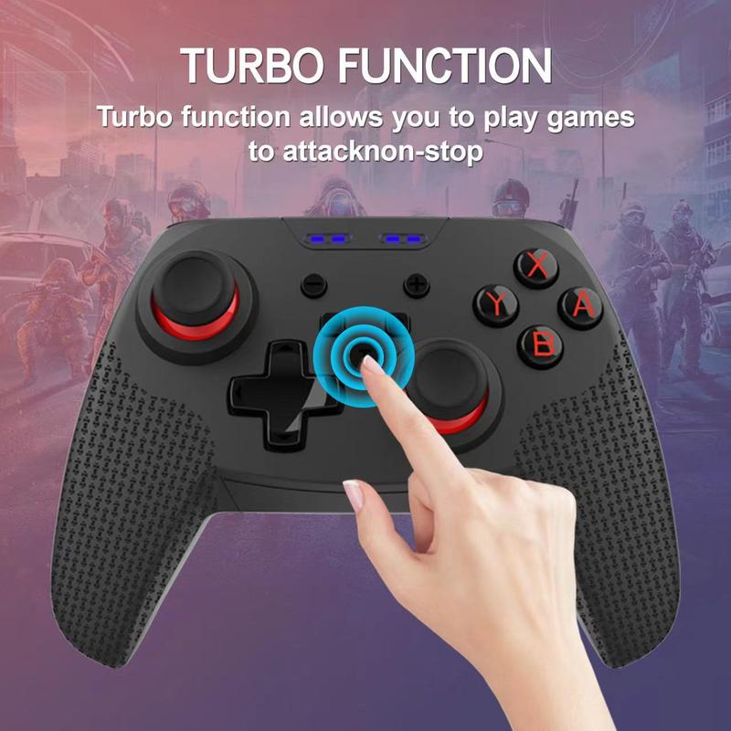 Controller For Switch Pro Wireless Gamepad Compatible For Switch Switch Lite OLED, Game Accessories for Switch Console Wireless Controllers Work with Android Mobile Smartphone PC with 6 Axis-Gyro Dual Vibration TURBO & Wake Up 4 Colors