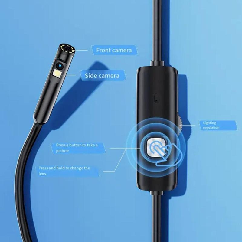 Waterproof Dual Lens Borescope, LED Light Pipe Camera with APP Control, IP68 Waterproof Pipe Camera, Suitable for Car Inspection