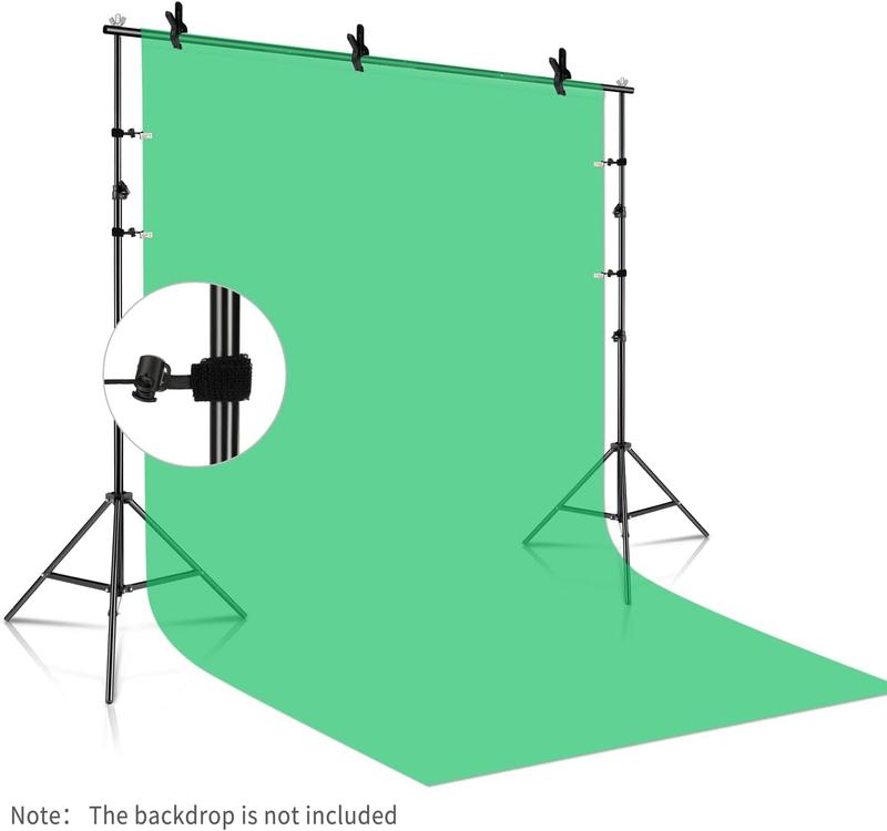 Backdrop Stand, 6.4ft x 10ft Adjustable Photo Background Stand with Carry Bag for Photography Photo Video Studio, Baby Shower, Birthday Party (6.4ftx10ft) Camera Camera