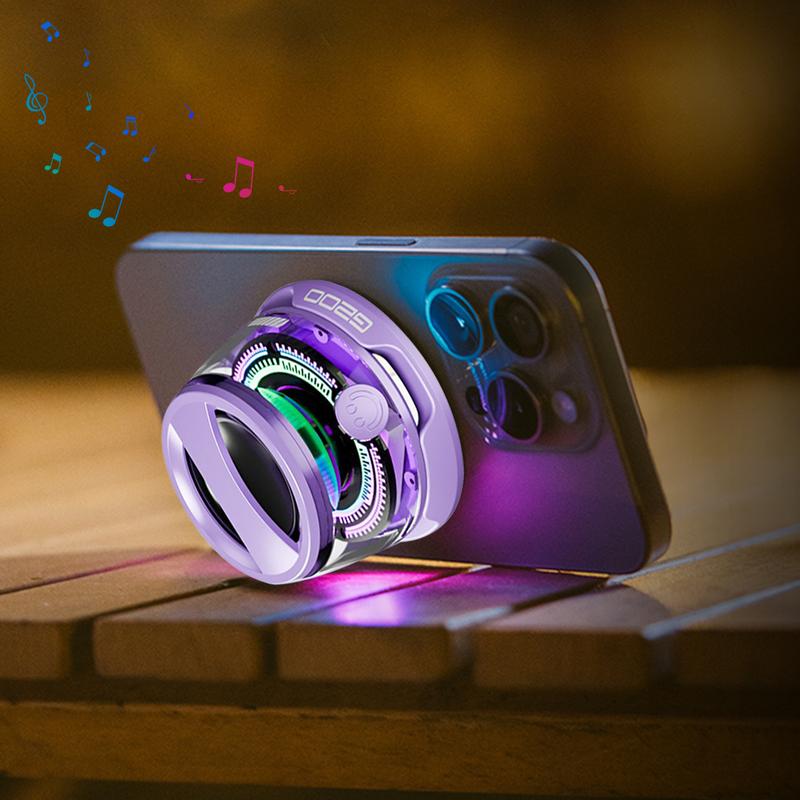 G200 Magnetic Bluetooth Speaker, 5W Mini Wireless Speakers Bluetooth 5.3, RGB Light, Game Mode, 7H Playtime, Portable Phone Stand Tiny Music Player for Shower, Birthday Gift