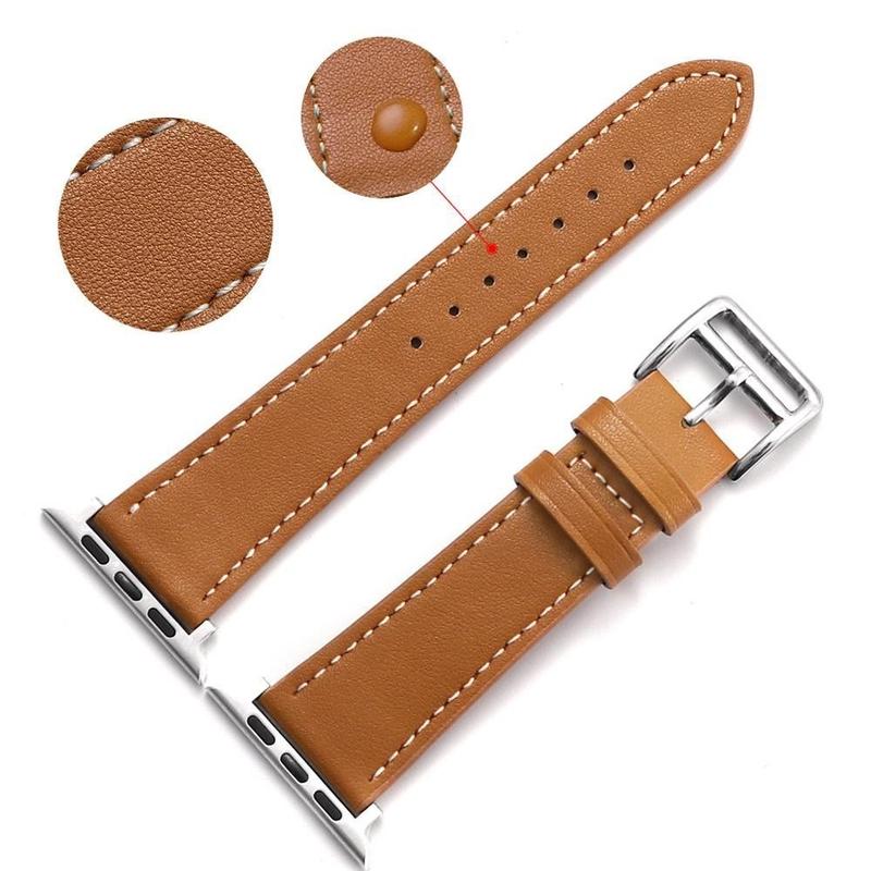 Leather Band For Apple Watch Bands Series SE 10 9 8 7 6 5 4 3 2 1 Ultra 2 49mm 45mm 41mm 44mm 40mm 46mm 42mm 38mm, Genuine Leather Replacement Band for iWatch, Leather Apple Watch Strap for Women & Men Accessories Wearable