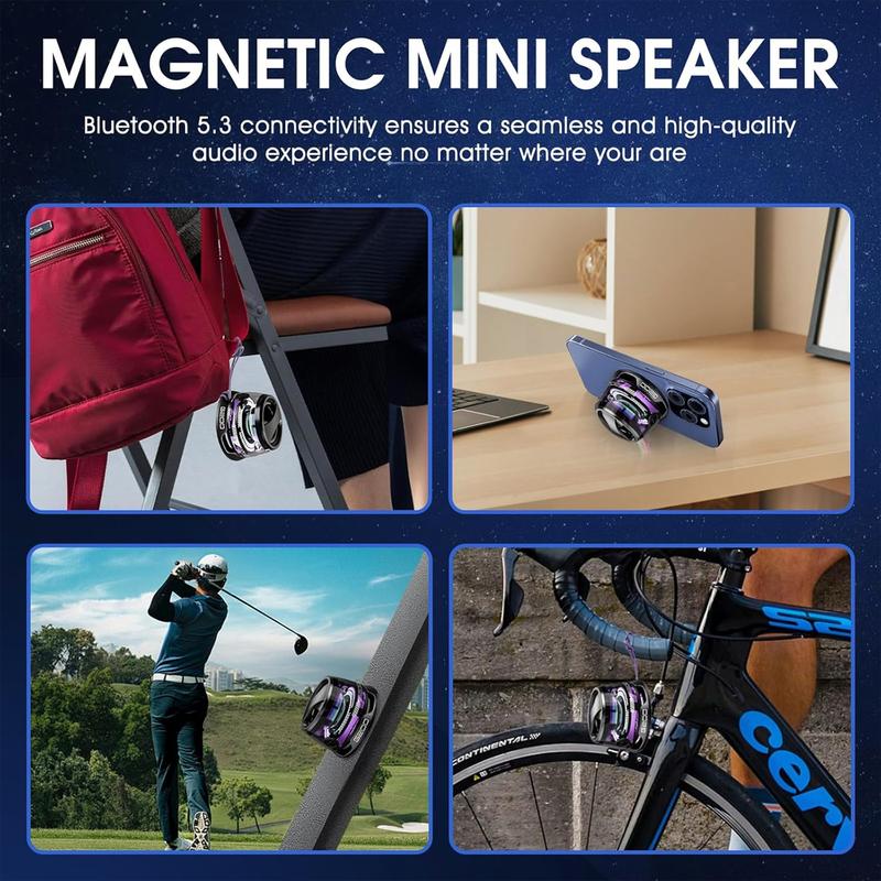 G200 Magnetic Bluetooth Speaker, 5W Mini Wireless Speakers Bluetooth 5.3, RGB Light, Game Mode, 7H Playtime, Portable Phone Stand Tiny Music Player for Shower, Birthday Gift