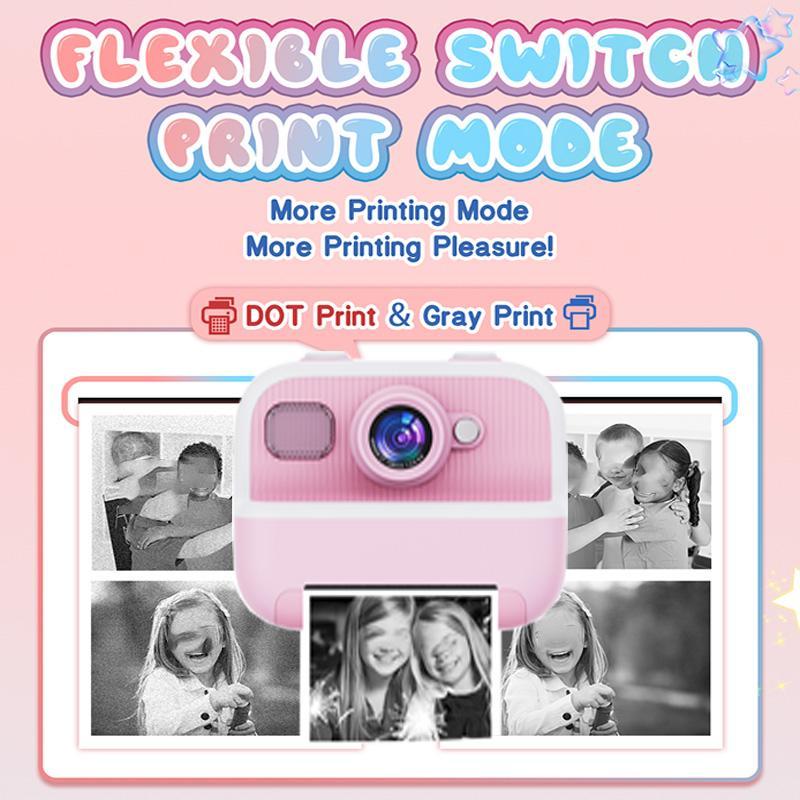 KGG Instant Photo Printer, Mini Thermal Printer, Ink-free Thermal Printer, Durable Student Digital Camera, Photography Video Instant Printing Camera, Birthday Gift