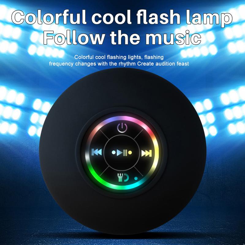 Upgraded Portable Shower Speaker, IPX7 Waterproof Bluetooth Wireless Speaker, Mini Speaker with Suction Cup and Mic for Bathroom Electronics for Halloween Thanksgiving Christmas New Year Gifts