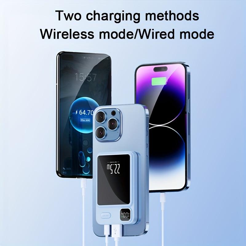 Magnetic Portable Wireless Power Bank Ultra-Thin Portable Mini Compact Charger-5000 MAh 15W Magnetic Wireless Fast Charger for Iphone12 13 14 15promax External Auxiliary Battery