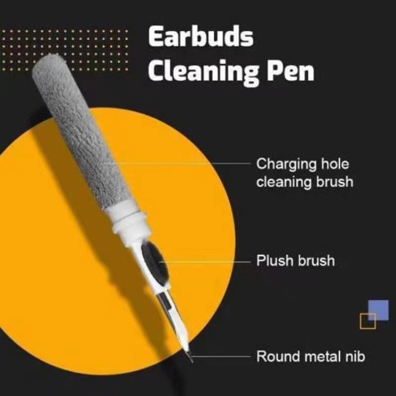 Fancy Fantastic 3in1 Multi-function earphone cleaner pen，Mini Bluetooth earphone cleaning artifact is suitable for Bluetooth charging bin dust removal brush tool Accessories Headphones