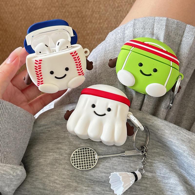 Cute Cartoon Ball Design Silicone Earphone Case (1 Count), Anti-drop Earphone Protective Cover, Earphone Accessories Compatible with AirPods 1 2 3 4 Pro Pro2