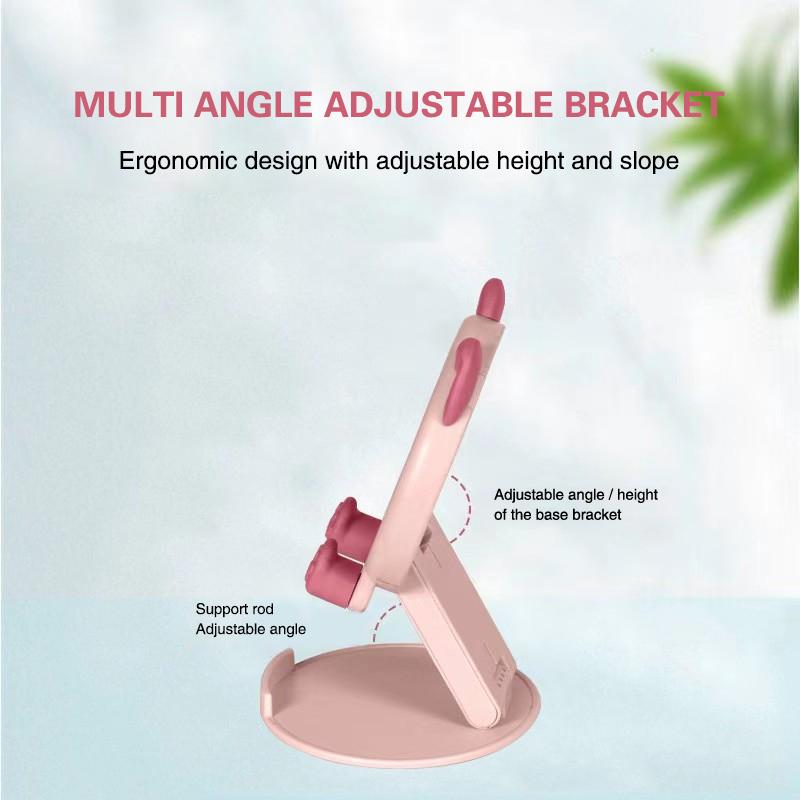 Cute Foldable Phone Stand Pink Phone Holder Adjustable Pig Cell Phone Stand Desk Portable Accessories for All Phones