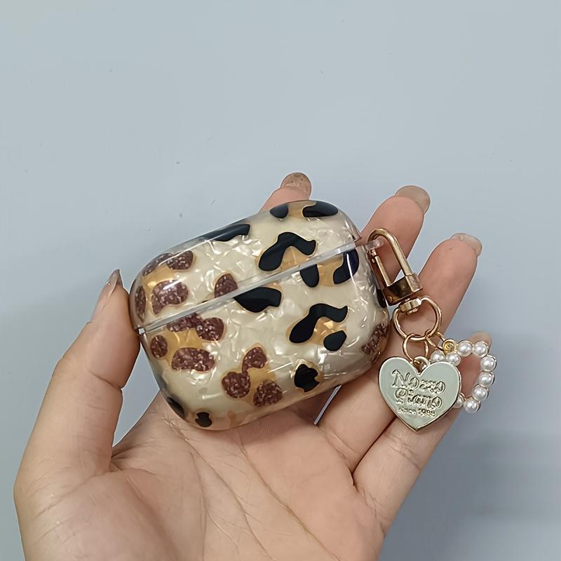 Fashion Leopard Print Earphone Case with Chain, Earphone Protective Cover, Earphone Accessories Compatible with AirPod 1 2 AirPod Pro